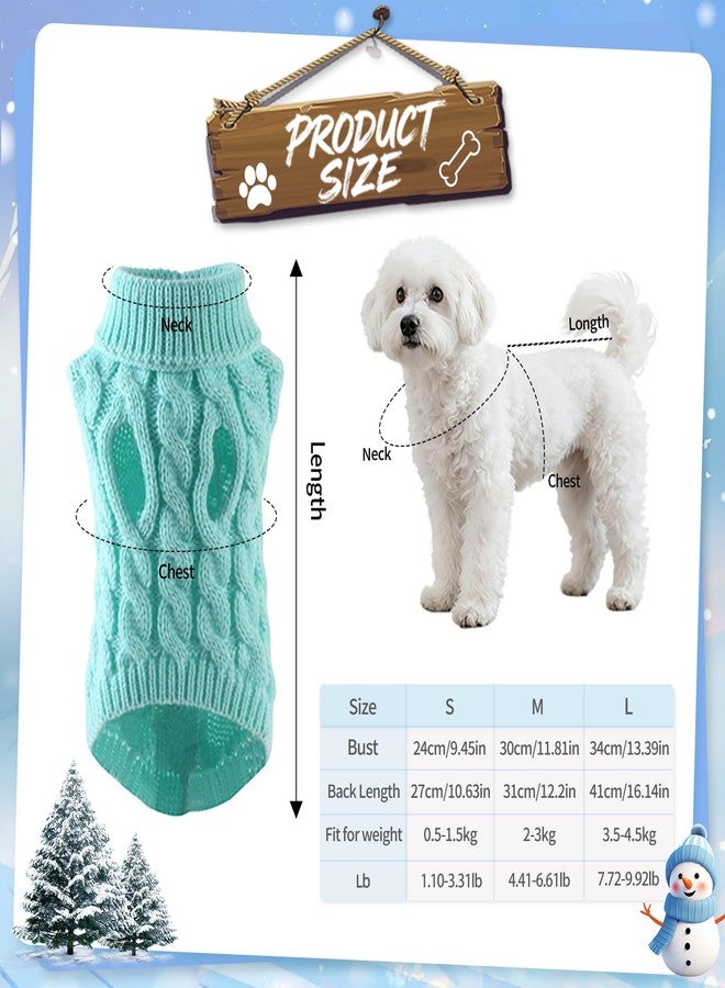 Adboros 6 Pack Warm Small Dog Sweater Puppy Small Medium Warm Cloth in Winter Cable Knitwear Pet Cat Turtleneck Knitted Sweaters Cold Weather for Boy Girl Pet Chihuahua Doggie, Six Colors (L) - Image 2